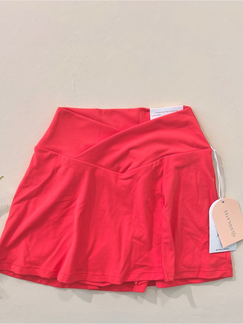 Blogilates Crisscross Slit Skort Size XS Spicy Orange NWT